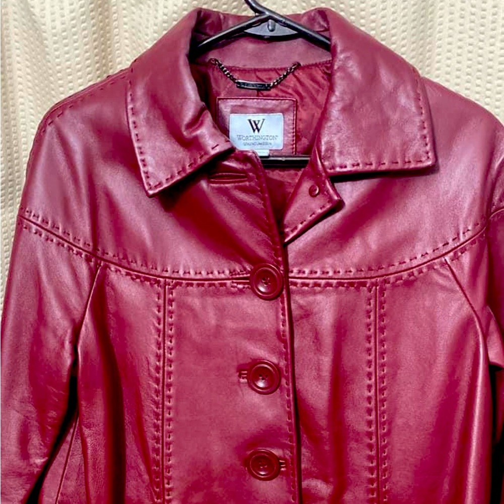 Adorable Worthington Lambskin red jacket!